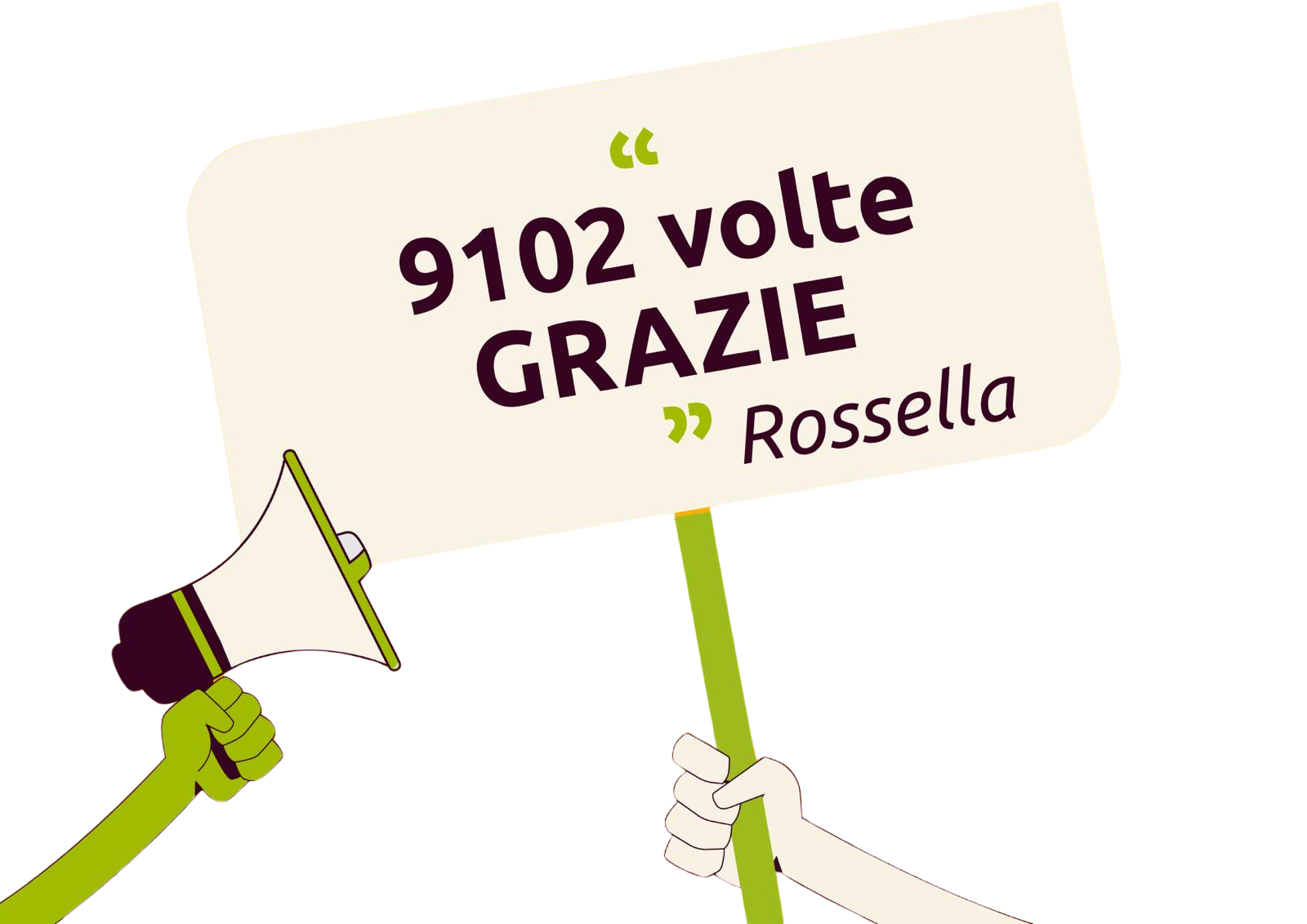 9102 volte grazie — Rossella